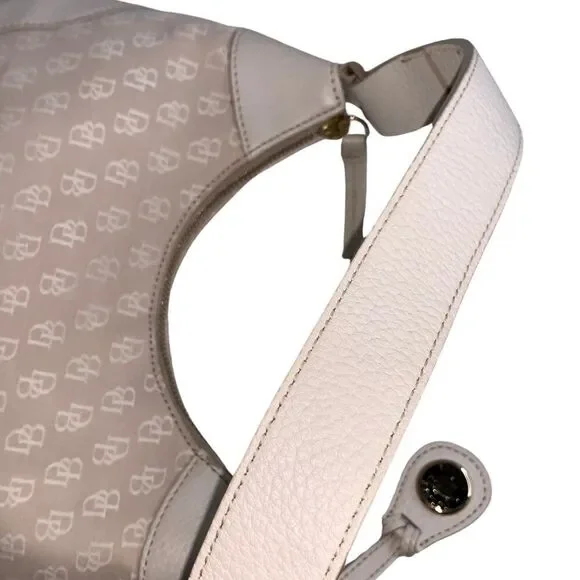 Dooney & Bourke Cream Color Shoulder Bag Canvas and Leather - Picture 8 of 9